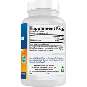 Best Naturals Potassium Iodide 65 Mg - Dietary Supplement, 60 Tablets