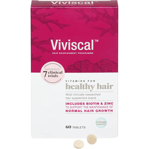Viviscal Hair Growth Supplement for Women, 60 Tablets, with Biotin, Zinc & Marine Protein Complex Aminomar C, Supports Healthy Hair Growth, 1 Month Supply