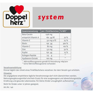 Doppelherz Collagen Beauty, 30 Drinking Bottles - with Collagen Peptides, Açai Extract, Biotin, Zinc - Anti-Wrinkles, Skin Health