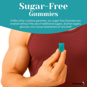 Bemorganic Premium Creatine Gummies - 5000Mg Creatine Monohydrate with Bcaas - Muscle Recovery & Performance Support - Sugar-Free - 60 Count