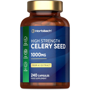 Celery Seed Extract Capsules 1000Mg | 240 Count | Apium Graveolens Supplement | by Horbaach