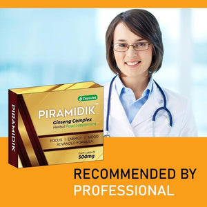 Piramidik-New Stronger for Longer Formula for Men - Ultra Strong Performance Enhancing Pills, Stamina Endurance Booster Gold Supplement Pills for Men - 6 Ginseng Capsules 500MG