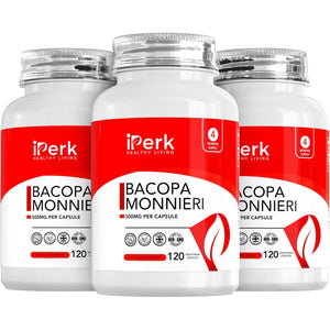 Bacopa Monnieri 500Mg High Strength 120 Vegan Capsules Brahmi Extract Manufactured in ISO Lisenced Facilities Non - GMO, Dairy Free, Allergen Free & Gluten Free