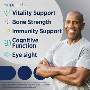 Centrum Advance 50+ Tablets Multivitamin & Mineral Supplements, with 24 Essential Nutrients, Including Vitamin D, C, Zinc, 60 Ct