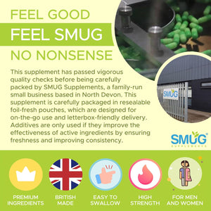 Magnesium Glycinate Complex British Made 5-In-1 by SMUG Supplements - 60 Capsules - Advanced Blend Combining Magnesium Glycinate, Citrate and Malate. with Added Vitamin B6 and Zinc.