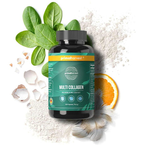 Primal Harvest Multi Collagen Supplement Types I, II, III, V & X Collagen Pills for Men & Women Dairy, Soy & Gluten Free 1 Pack 120 Capsules