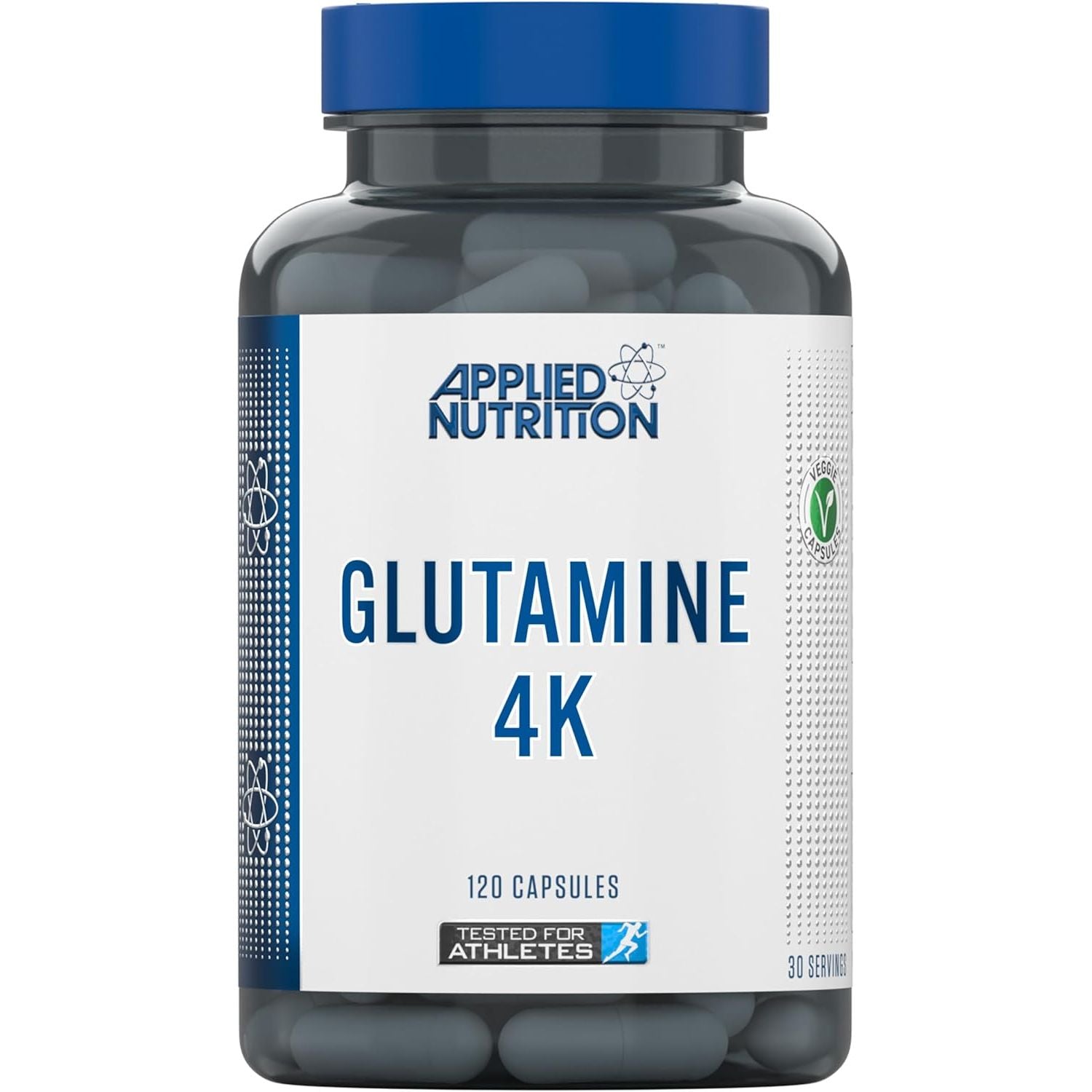 Applied Nutrition Glutamine 4K - L Glutamine 4000 Mg per Serving, Restore Amino Acid Levels (120 Capsules - 30 Servings)