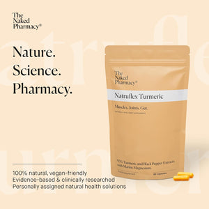 The Naked Pharmacy | Natruflex | Joint & Muscle | Aids Sports Performance | Natural Turmeric and Black Pepper Capsules | High Strength | No Additives | Vegan | 60 Capsules