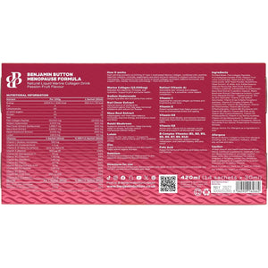 Menopause Collagen Liquid 12,000Mg, 14X Marine Collagen Peptide Sachets with Red Clover, Maca, Reishi, Vitamins C D3 K2, Biotin & Zinc, Skin, Hair, Joint & Hormone Support - Passion Fruit