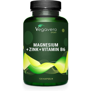 Vegavero ZM+ Supplements | Zinc + Magnesium + Vitamin B6 | Improved Absorption of Zn Aspartate + Citrate | Muscle Growth | for Men and Women | Vegan