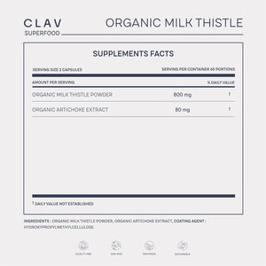 Organic Milk Thistle & Artichoke Extract Complex - Rich in Silymarin & Bitters - 120 Capsules = 60 Days Supply - Vegan - Non-Gmo - Made in Germany