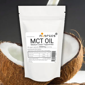 Nutrics® MCT Oil 3000Mg 90 V Capsules (1 Month Supply) Medium-Chain Triglycerides (Mcts) - Boosts Ketones - Suitable for Vegan