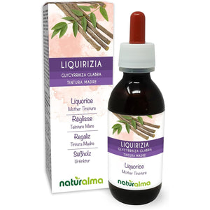 Liquorice or Licorice (Glycyrrhiza Glabra) Roots Alcohol-Free Mother Tincture Naturalma - Liquid Extract Drops 120 Ml - Food Supplement - Vegan