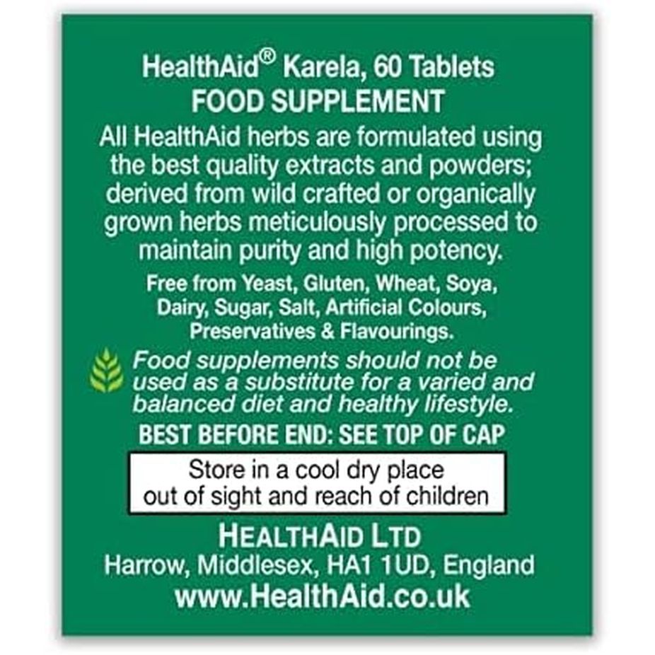 Healthaid Karela Extract Pack of 4 X 60 Vegan Tablets (240 Tablets)