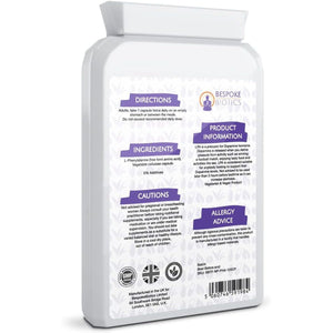 L-Phenylalanine 1000Mg LPA 120 Capsules Free Form (Vegan) No Additives for Mood Booster, Memory, Attention, Natural Pain Relief, Vitiligo, Thyroid NOOROPOWER-F GMP Standards | Bespoke Biotics