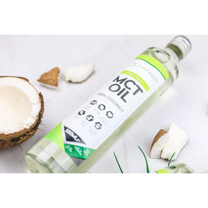 Pure Organic MCT Oil Glass Bottle, Triple Steam Distilled, Premium 100% Coconut Zero Palm Oil, Perfect for Keto Diets, IF (Fasting) & Bulletproof Coffee, Non-Gmo (C8/C10)