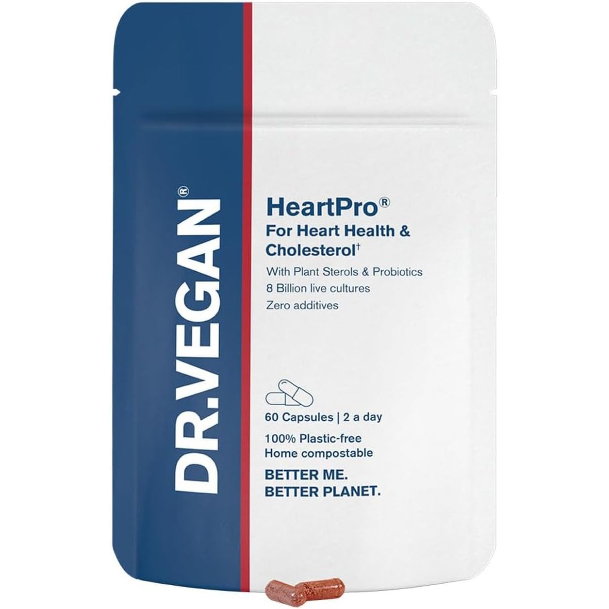 Heartpro Plant Sterols | 8 Billion Live Cultures | for Heart Health and Cholesterol | 60 Vegan Capsules | Two-A-Day | DR.VEGAN
