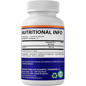 Vitamatic Lactoferrin 500Mg (Apolactoferrin), 60 Vegetable Capsules - Promotes Healthy Immune Function*