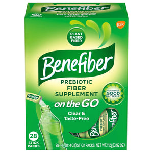 Benefiber 302805 Fiber Supplement Powder Stick Packs for Digestive Health, 28 Sticks, 3.92 Ounces