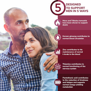 Health & Him Desire Supplements for Men - 60 Capsules - Supplements for Men with Maca Root & Korean Ginseng - Vegan, Gluten-Free