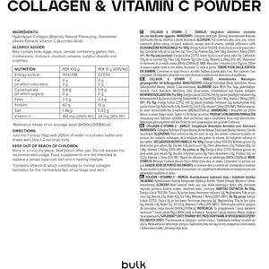 Bulk Collagen and Vitamin C Powder, Vanilla, 500 G, Packaging May Vary