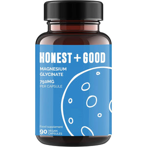 Honest + Good Magnesium Glycinate 750Mg Capsules | 150Mg Elemental | 3 Month Supply | High Strength & Absorption Supplement | Pure & Natural Vegan Ingredients with No Fillers | Small Batch & UK Made