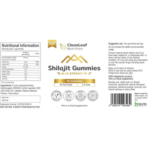 Shilajit Gummies – Extra Strength Formula | Sourced from Himalayan Shilajit | Naturally Rich in Fulvic Acid & 85+ Essential Minerals | Supports Energy, Vitality & Immunity | 60 Gummies