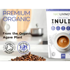 NKD Living Organic Inulin High Grade Prebiotic Fibre Powder (250G) - Fibre Prebiotic Supplement