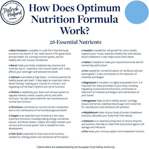Patrick HOLFORD Optimum Nutrition Formula/The Ultimate, Multi-Vitamin & Mineral Supplement/For Daily & Long-Term Health / 24 Nutrients/Naturally Sourced / 60 Tablets/Vegan/For Women & Men