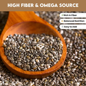 Chia Seeds 200G – 100% Natural, High in Omega-3, Fibre & Protein – Vegan, Gluten-Free, Raw Superfood – Ideal for Smoothies, Baking, Porridge, Salads – Resealable Pouch