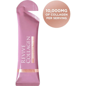 Revive Collagen Enhanced plus 10,000Mg Hydrolysed Marine Collagen Drink with Added Vitamin a & C for Healthy Skin, Hair, Nails & Joints | Tropical | 14 X Sachets
