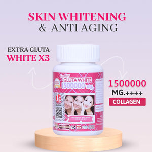 Supreme Gluta White 1500000Mg for Skin Lightening, Skin Moisturizer, Collagen Stimulator Healthy Blood Circulation | L-Glutathione 30 Softgels (Pack of 3)