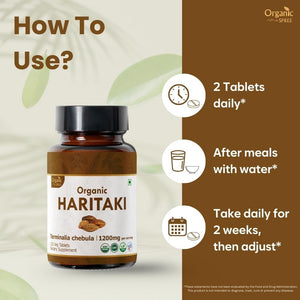 ORGANIC SPREE HARITAKI 120 Tablets | Terminalia Chebula (Haritaki) | USDA Organic Certified | Organic and Natural 120Tab (1)