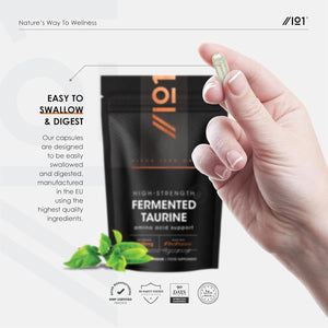 L-Taurine 1500Mg with Bioperine® - 90 Vegan Capsules - Potent Amino Acid Supplement - 45 Day Supply - by Alpha01