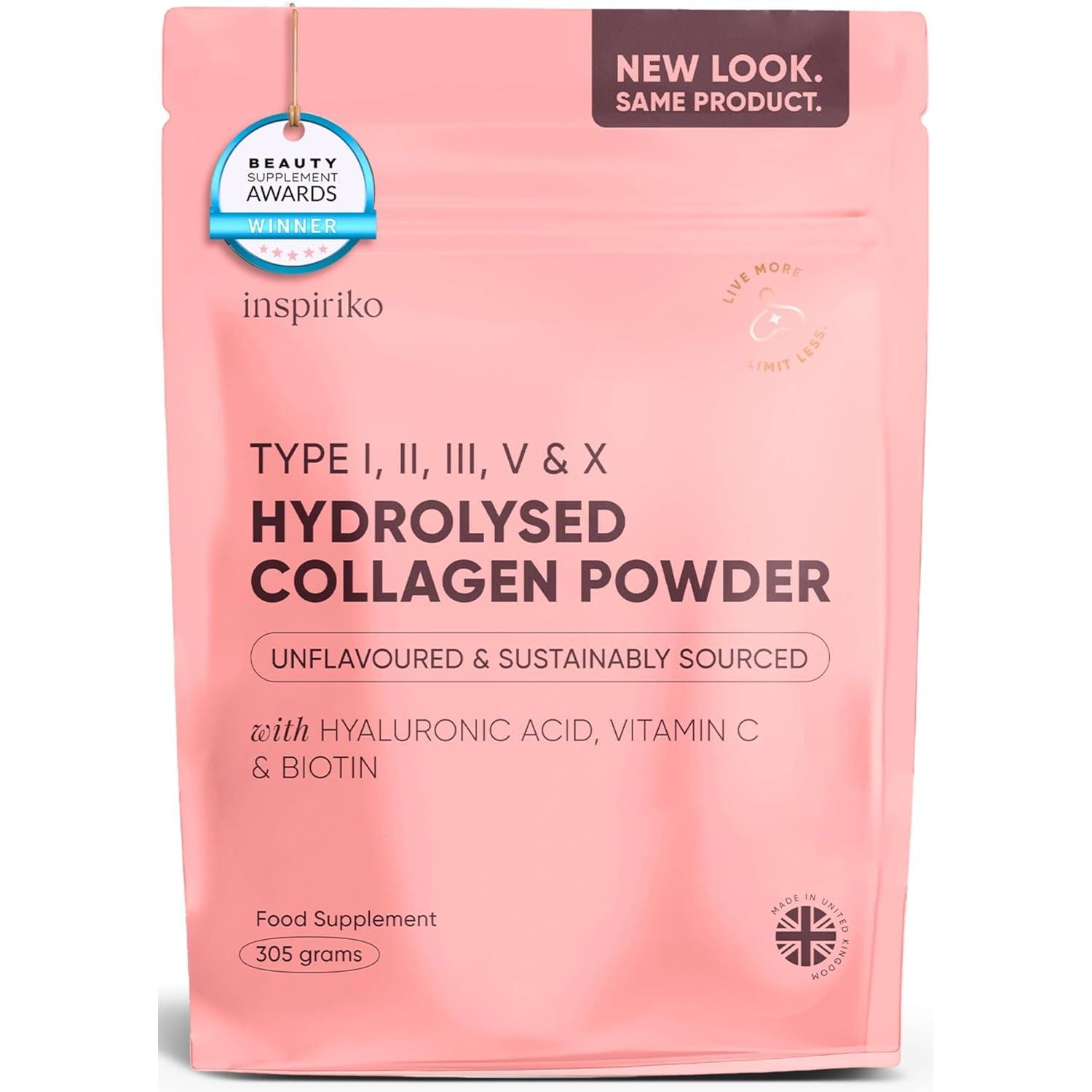 Multi Collagen Powder for Women - 10,000Mg Type I, II, III, V & X Hydrolyzed Collagen Supplements for Women with Hyaluronic Acid, Vitamin C & Biotin for Skin, Hair, Nails & Joints, 30 Servings