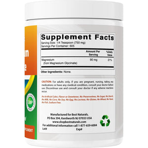Best Naturals Magnesium Glycinate Powder - 1 Pound (1 LB (Pack of 2))