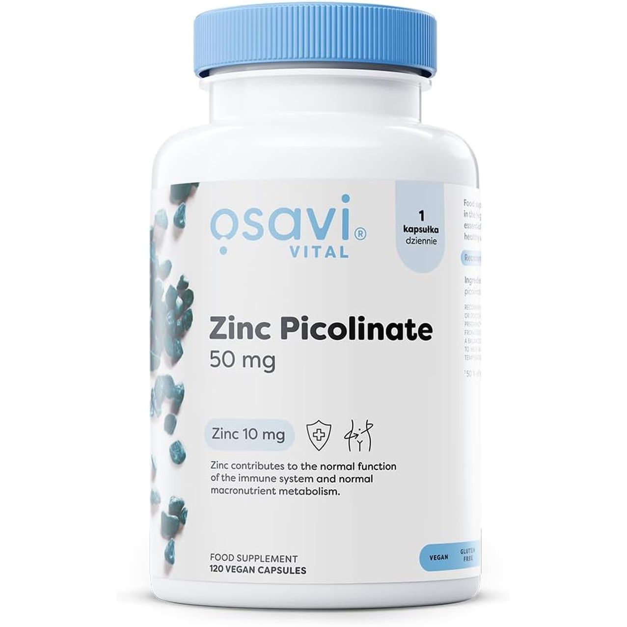 Osavi Zinc Picolinate 50Mg - 120 Vegan Capsules | Highly Absorbable Zinc for Immune Support, Cognitive Function, Metabolism, and Healthy Skin | 100% Daily Zinc Requirement in One Capsule