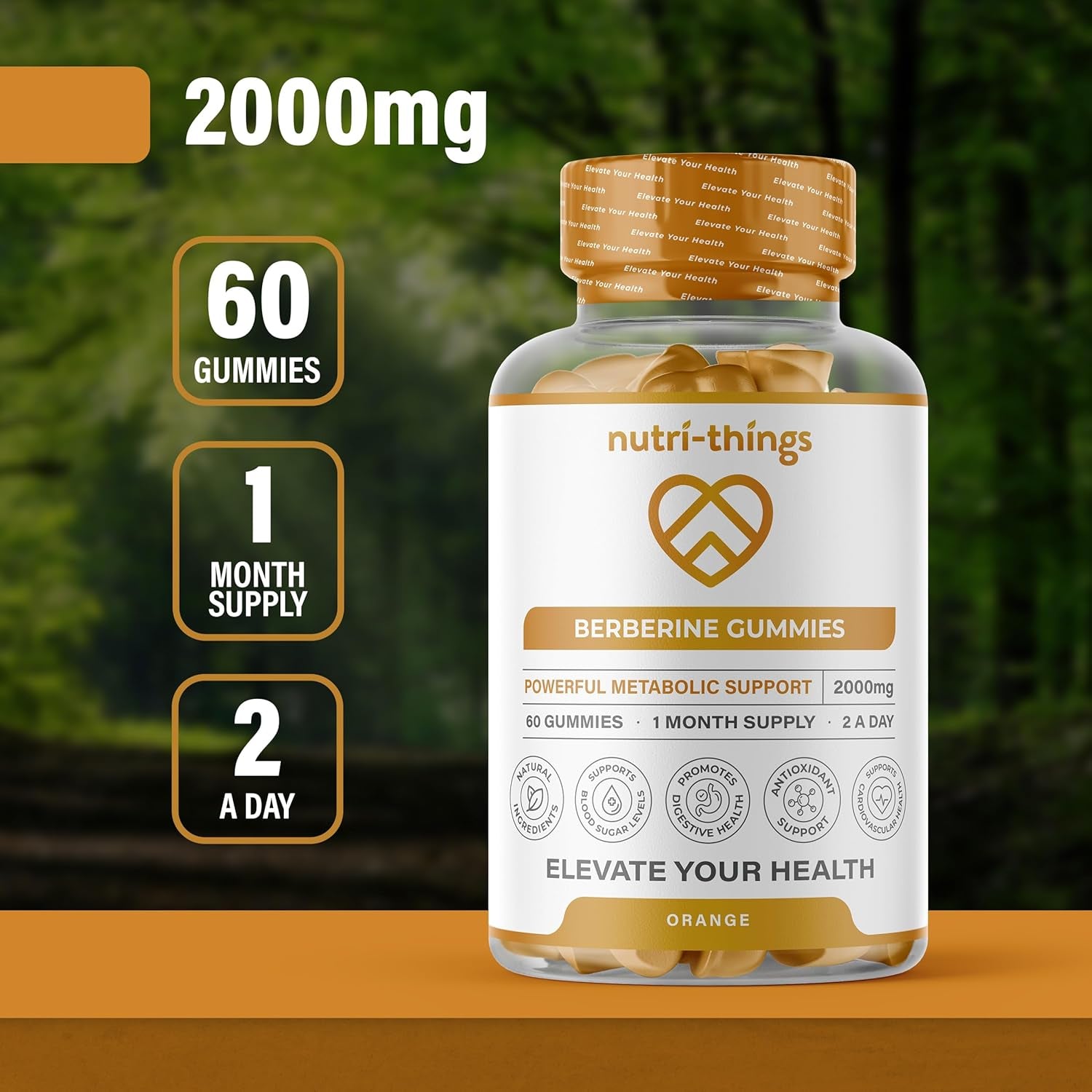 Berberine Gummies with Ceylon Cinnamon & Turmeric – High Strength Berberine HCL Supplement for Metabolic Support, Blood Sugar Balance – Vegan & Gluten-Free – 60 Gummies