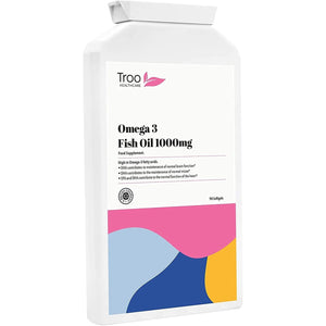Troo Health Care Omega 3 Fish Oils 1000Mg 90 Capsules | High Strength Daily Omega 3 Fatty Acid Supplement with DHA and EPA | UK Manufactured to GMP Standards