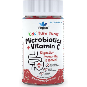 Physis Kids Probiotics Gummies with Vitamin C | 60 Gummies | Probiotics for Children | Chewable Kids Vitamins | Childrens Gut Health | Ages 2+