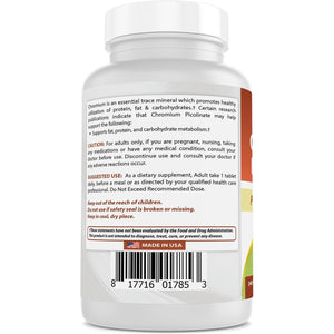 Best Naturals Chromium Picolinate 1000 Mcg Tablet - Supports Healthy Blood Sugar Levels, 240 Count