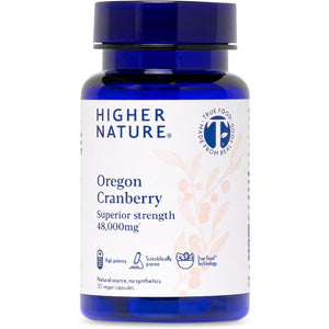 Higher Nature - Oregon Cranberry Supplement - 48,000Mg Superior Strength - UTI Support for Women & Men - True Food® Formula - High Strength Cranberry Concentrate 200X - Sugar Free - 30 Capsules