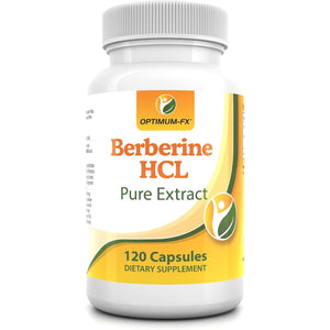 Berberine HCL 50,000 Mg Pure Natural Extract - 500 Mg at 100:1 – 120 High Strength Capsules