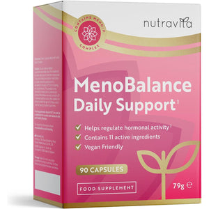 Menopause Supplements - Support for Menopause & Perimenopause Symptoms - with Soy Isoflavones, Zinc & Vitamin B6 to Support Hormone Balance for Women - 90 Vegan Capsules - Made in the UK - Nutravita