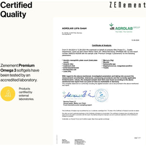 Omega 3 Premium - Triglycerides for Optimal Absorption - 1000 Mg EPA + 500 Mg DHA per Dose - Wild Fish Oil Certified FOS - 120 Capsules