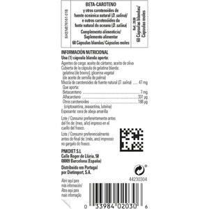 Solgar Natural Source Oceanic Beta Carotene Softgels - Pack of 60 - Fight Free Radical Damage - Strong Antioxidant - Gluten Free