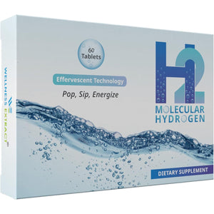Wellness Extract H2 Molecular Hydrogen Water Tablets with Effervescent Technology for Healthy Hydration, Optimal Energy, and Metabolism Support; 8 PPM. (60, Unflavored)