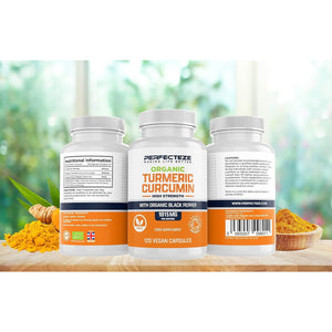 Organic Turmeric Curcumin High Strength and Organic Black Pepper 120 Veg Capsules Advanced Turmeric with Active Ingredient Curcumin Organic Vegan 120 Capsules