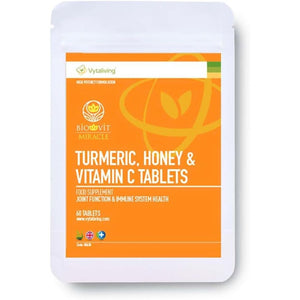 VYTALIVING 2500Mg High Strength Turmeric Tablets with Honey & Vitamin C, Turmeric Supplements, Herbal Food Supplement for Joint Function & Immune System Health | 60 Tablets