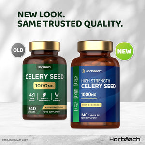 Celery Seed Extract Capsules 1000Mg | 240 Count | Apium Graveolens Supplement | by Horbaach